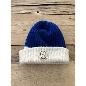 Vtg 70s 80s Baltimore/Indianapolis Colts NFL Knit Winter Beanie Hat